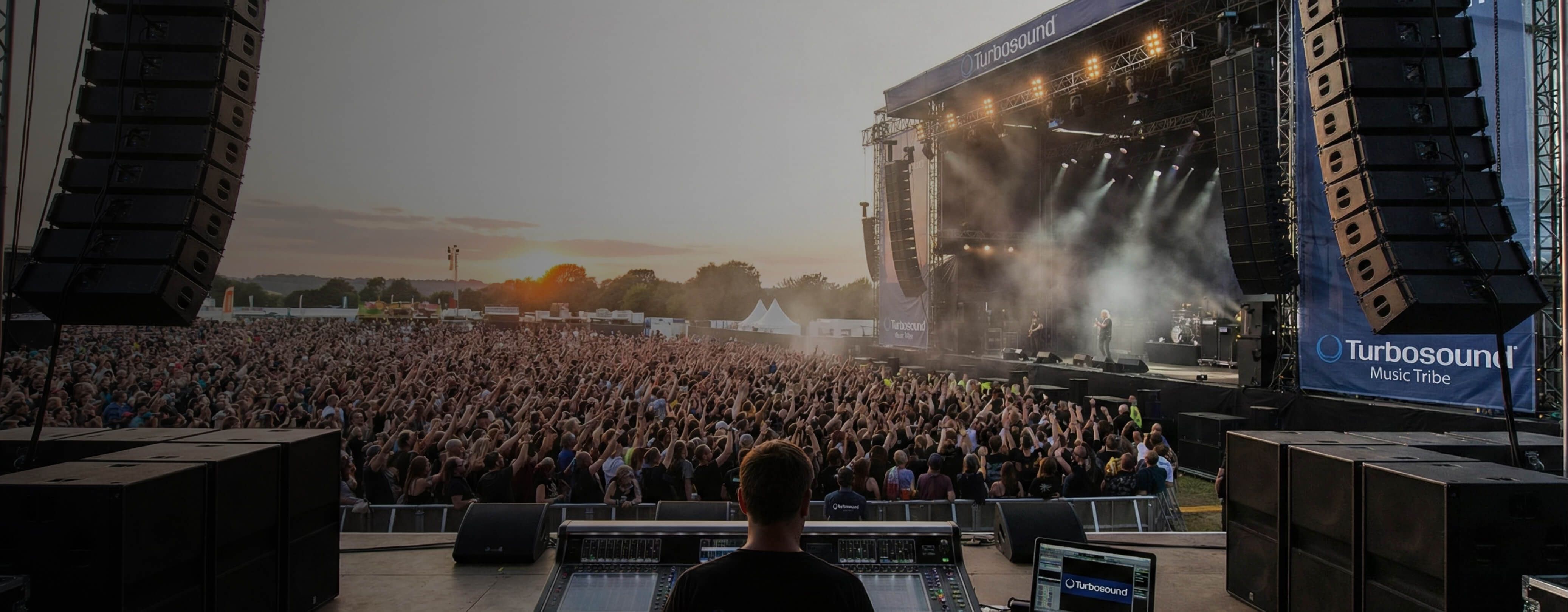Live music concert with crowd